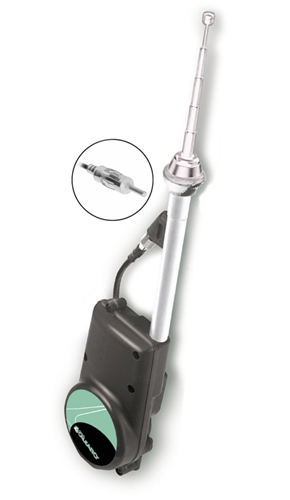 Motorově ovládaná univerzální anténa do blatníku, chrom