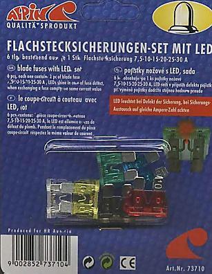 Pojistky nožové standard s LED