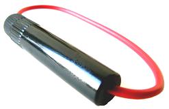 Pouzdro na skleněné pojistky černé - bakelit (cena je za 10 ks)