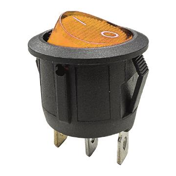 Spínač prosvětlený kulatý, oranžový